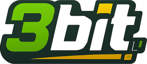3 bit logo in red esports theme